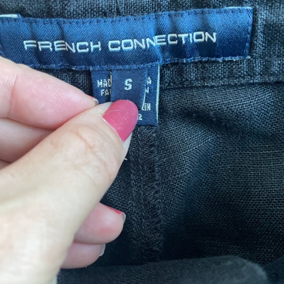 French connection plus size small linen wide leg  black pant. - Picture 7 of 8